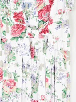 Vintage Floral Button Down 1980s Dress 12/14