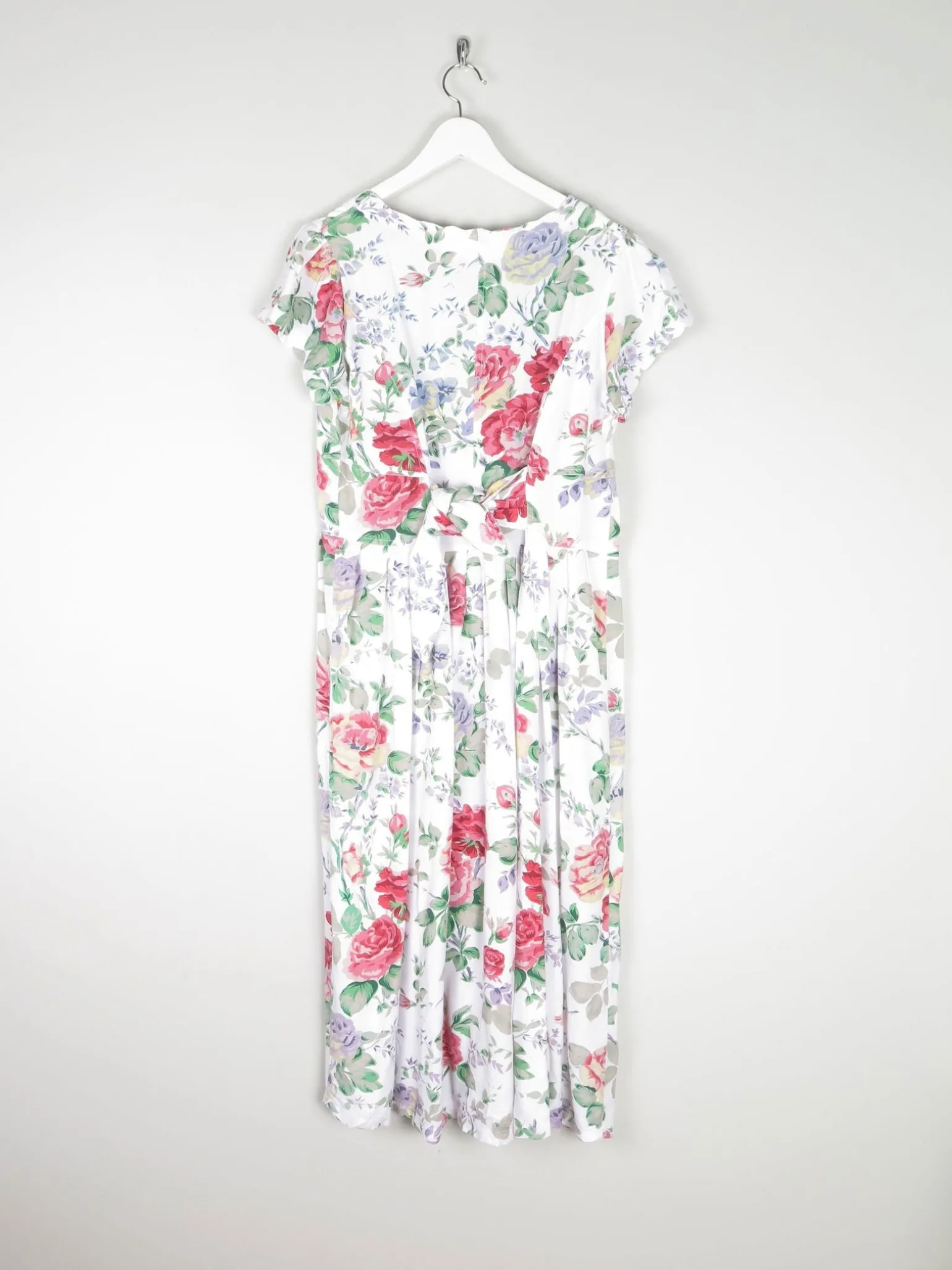Vintage Floral Button Down 1980s Dress 12/14