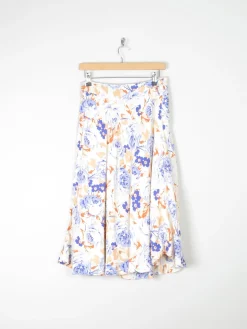 Vintage Floral Cacharel 1970s Knee Length Skirt 8/10