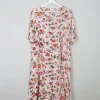 Vintage Floral Dress With Lace Up Detail L
