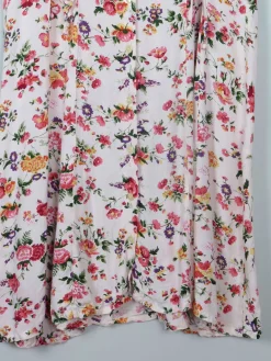Vintage Floral Dress With Lace Up Detail L