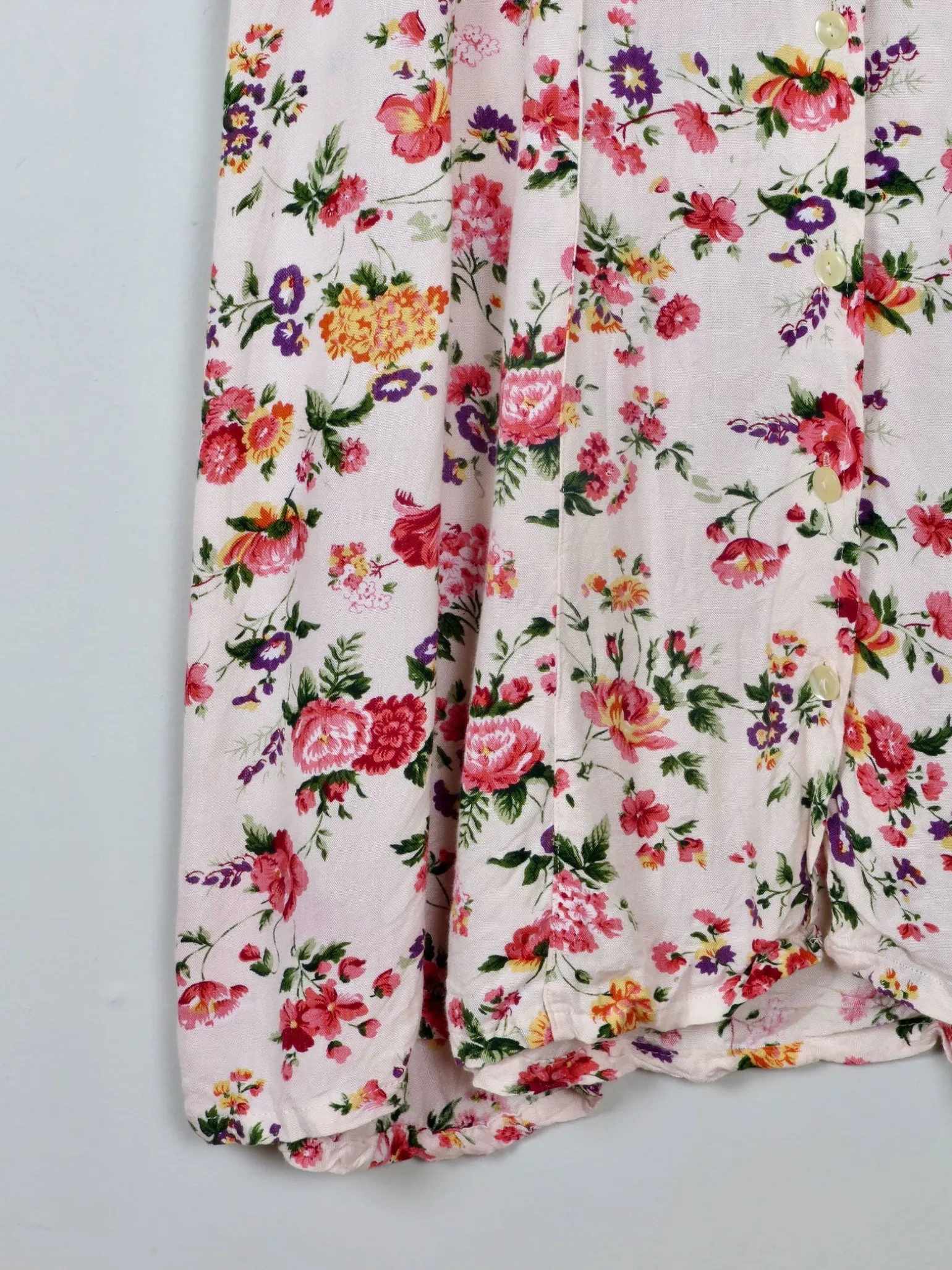 Vintage Floral Dress With Lace Up Detail L