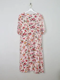 Vintage Floral Dress With Lace Up Detail L