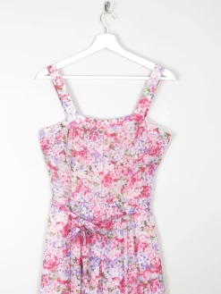 Vintage Floral Printed Pink Summer Dress 10