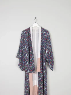 Vintage Full Length Botanical Print Kimono M