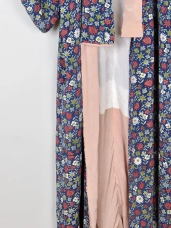 Vintage Full Length Botanical Print Kimono M