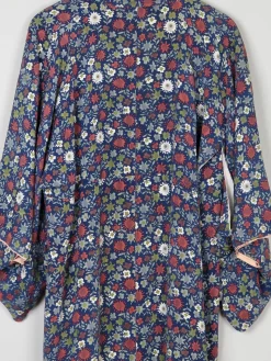Vintage Full Length Botanical Print Kimono M