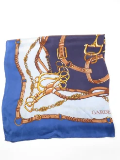 Vintage Gardeur Blue,Navy & Tan Silk Scarf