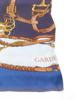 Vintage Gardeur Blue,Navy & Tan Silk Scarf