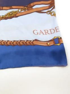Vintage Gardeur Blue,Navy & Tan Silk Scarf
