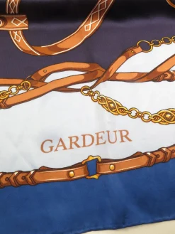 Vintage Gardeur Blue,Navy & Tan Silk Scarf