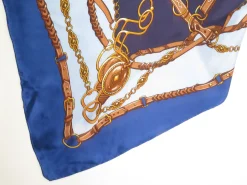 Vintage Gardeur Blue,Navy & Tan Silk Scarf