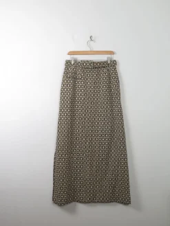 Vintage Gold & Black Tricosa Maxi Skirt M