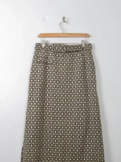 Vintage Gold & Black Tricosa Maxi Skirt M
