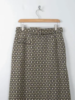 Vintage Gold & Black Tricosa Maxi Skirt M
