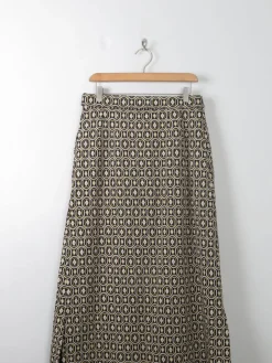 Vintage Gold & Black Tricosa Maxi Skirt M