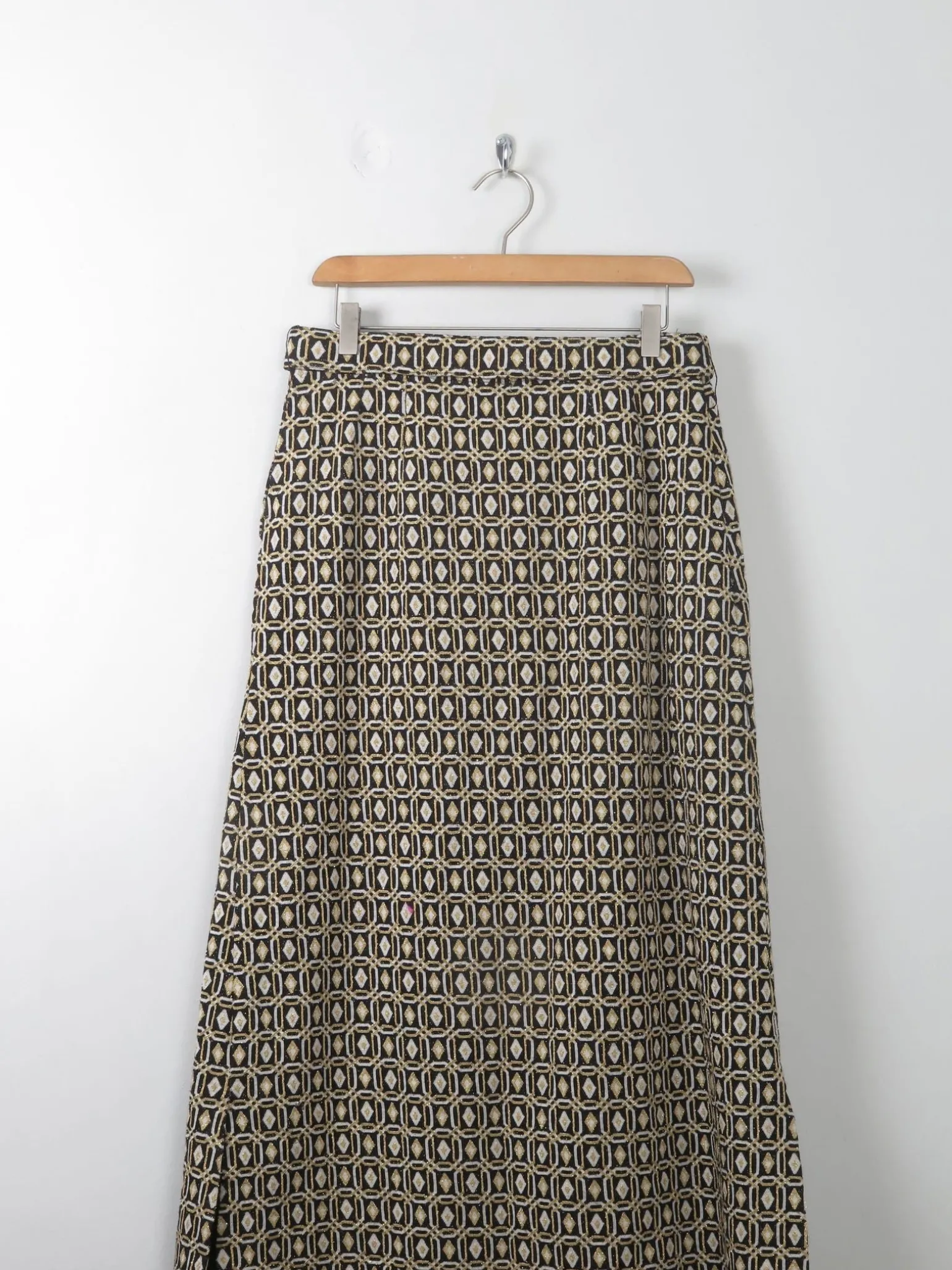 Vintage Gold & Black Tricosa Maxi Skirt M
