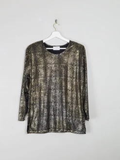 Vintage Gold Lame Long Sleeved Top L/XL