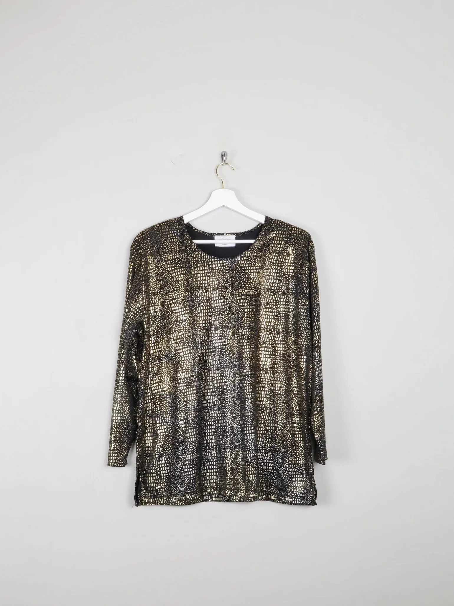 Vintage Gold Lame Long Sleeved Top L/XL
