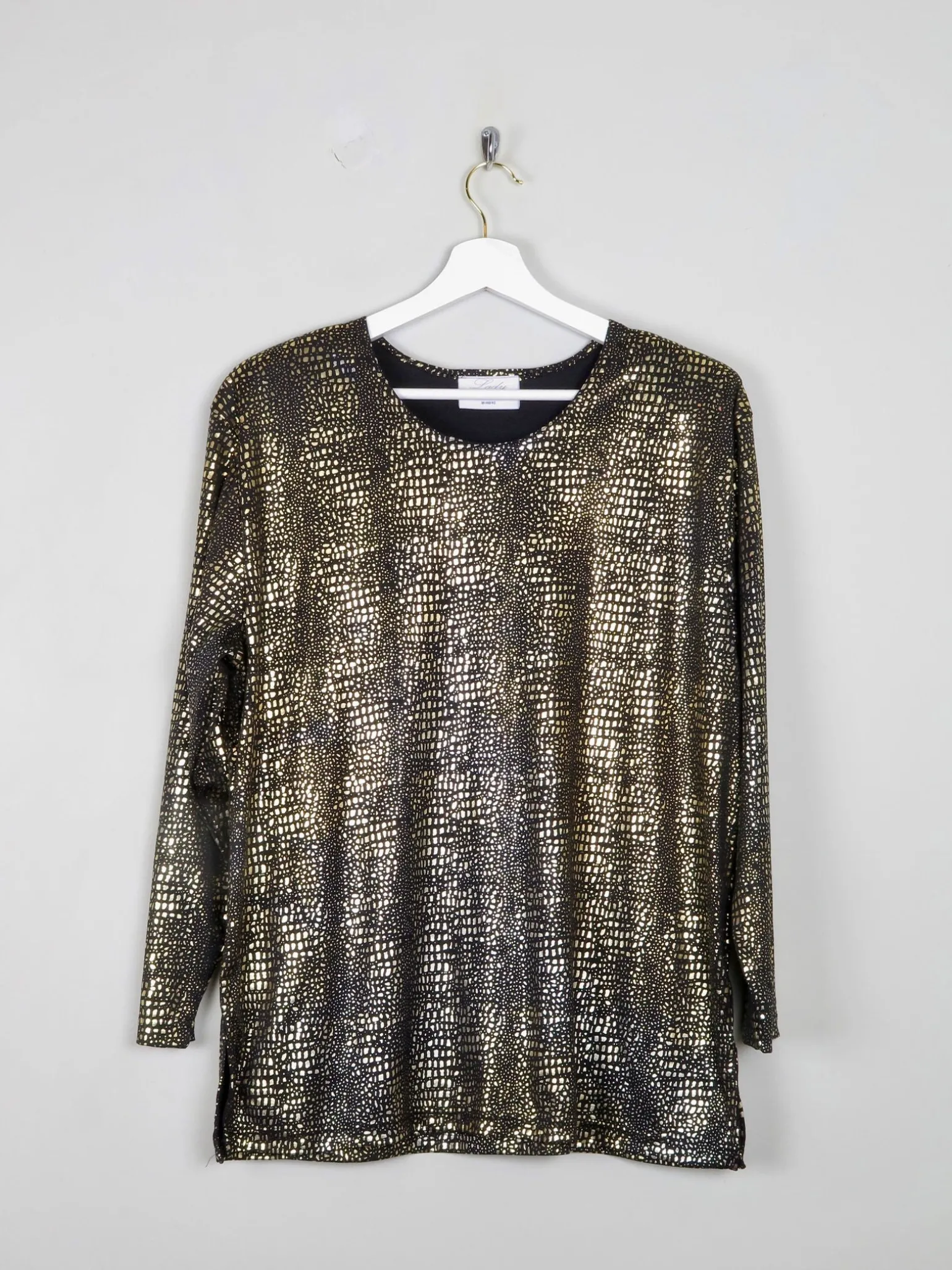 Vintage Gold Lame Long Sleeved Top L/XL