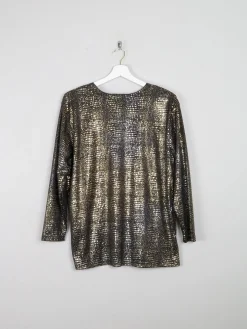 Vintage Gold Lame Long Sleeved Top L/XL
