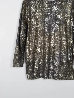 Vintage Gold Lame Long Sleeved Top L/XL