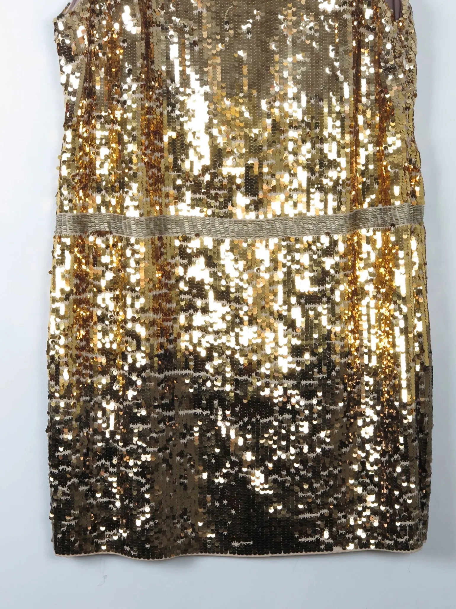 Vintage Gold Sequin 1920s Style Charleston Dress L/XL