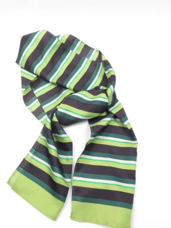 Vintage Green & Navy Satin Finish Scarf