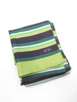 Vintage Green & Navy Satin Finish Scarf