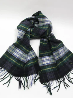 Vintage Green & Navy Wool Scarf