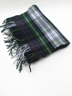 Vintage Green & Navy Wool Scarf
