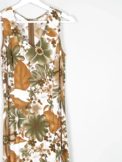 Vintage Green & Rust Vintage Long Dress 6