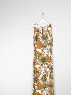 Vintage Green & Rust Vintage Long Dress 6