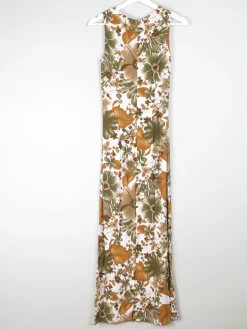 Vintage Green & Rust Vintage Long Dress 6