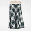 Vintage Green & White Tartan Check 1970s Vintage Skirt S