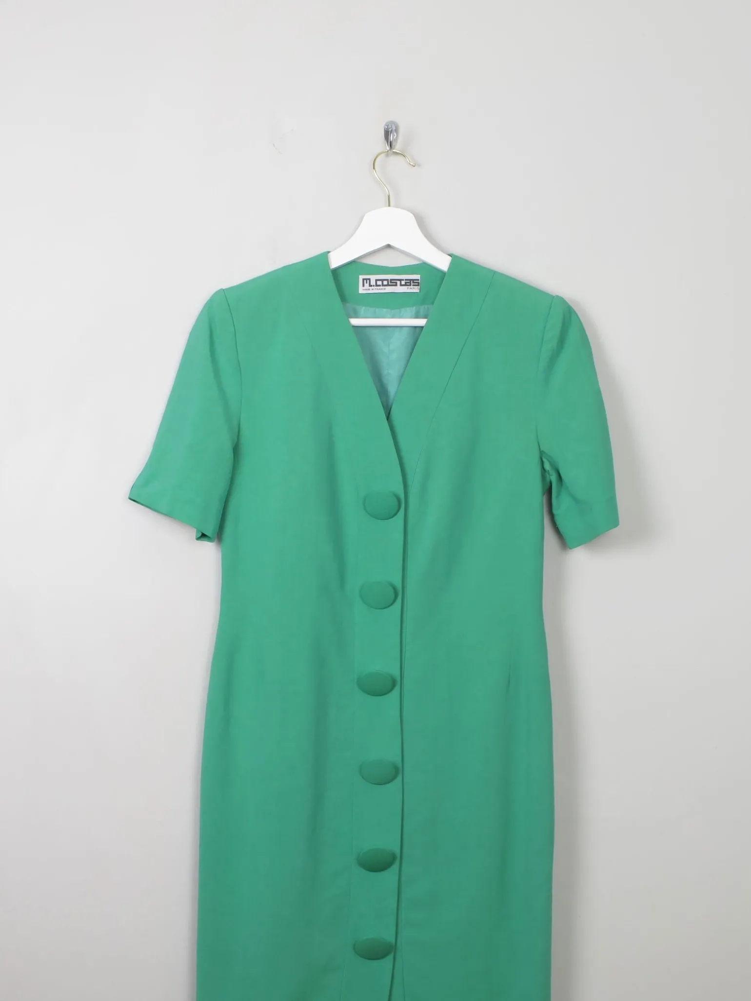 Vintage Green Button Down Dress XS