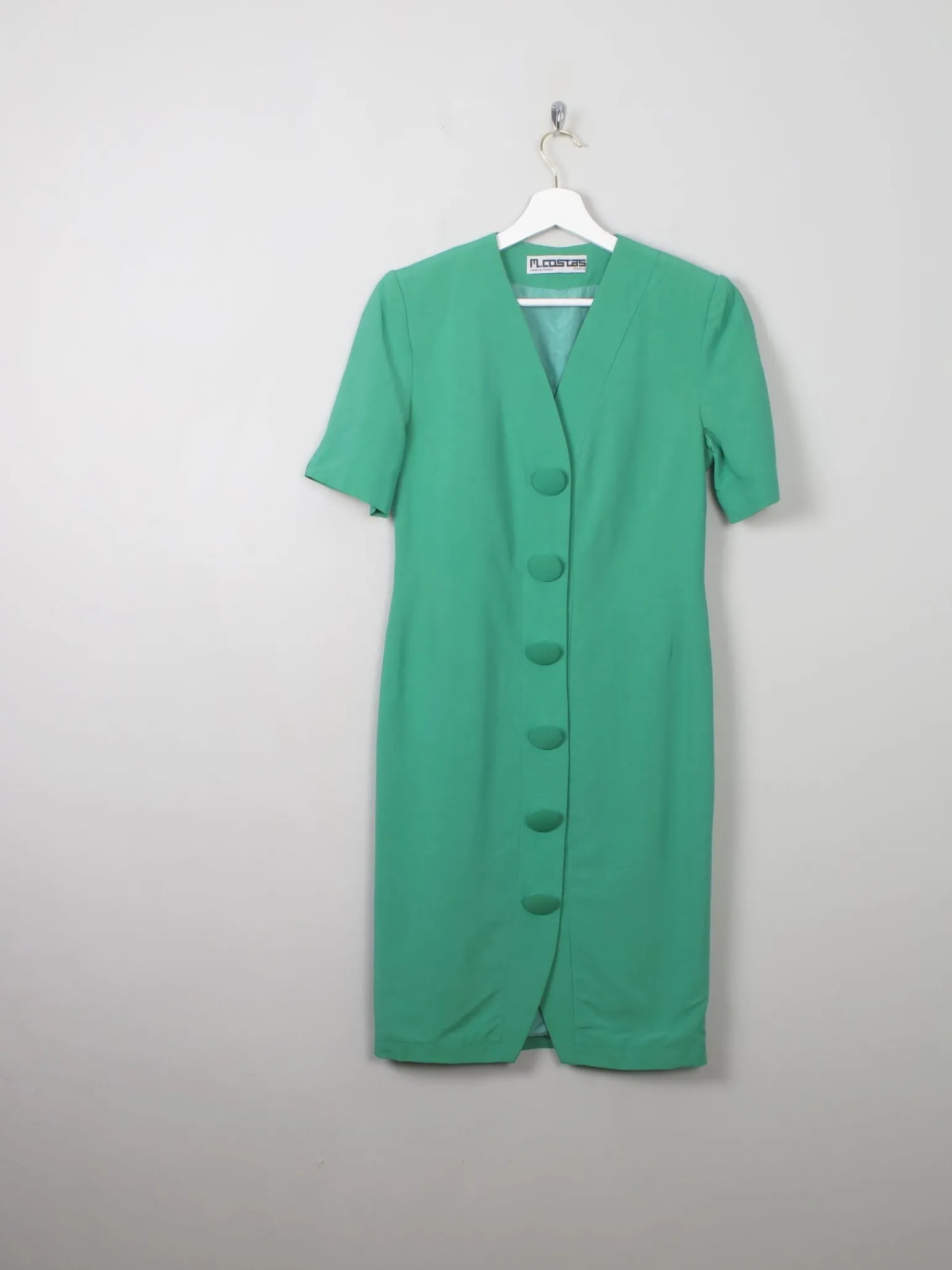 Vintage Green Button Down Dress XS