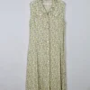 Vintage Green Floral Maxi Dress L/XL