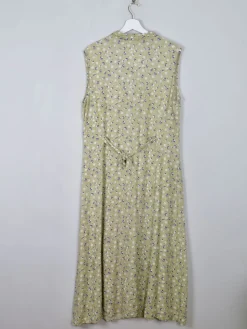 Vintage Green Floral Maxi Dress L/XL