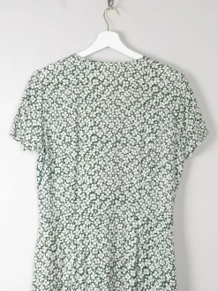 Vintage Green Floral Printed Dress S