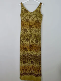 Vintage Green Patterned Long Dress 10