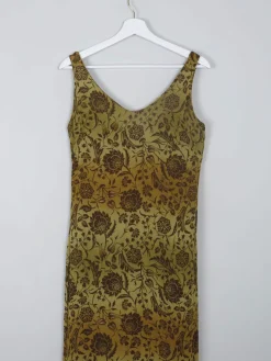 Vintage Green Patterned Long Dress 10
