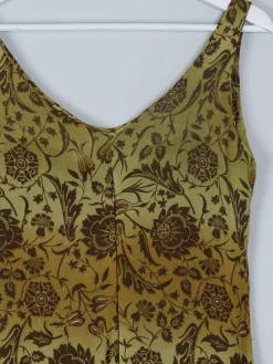 Vintage Green Patterned Long Dress 10
