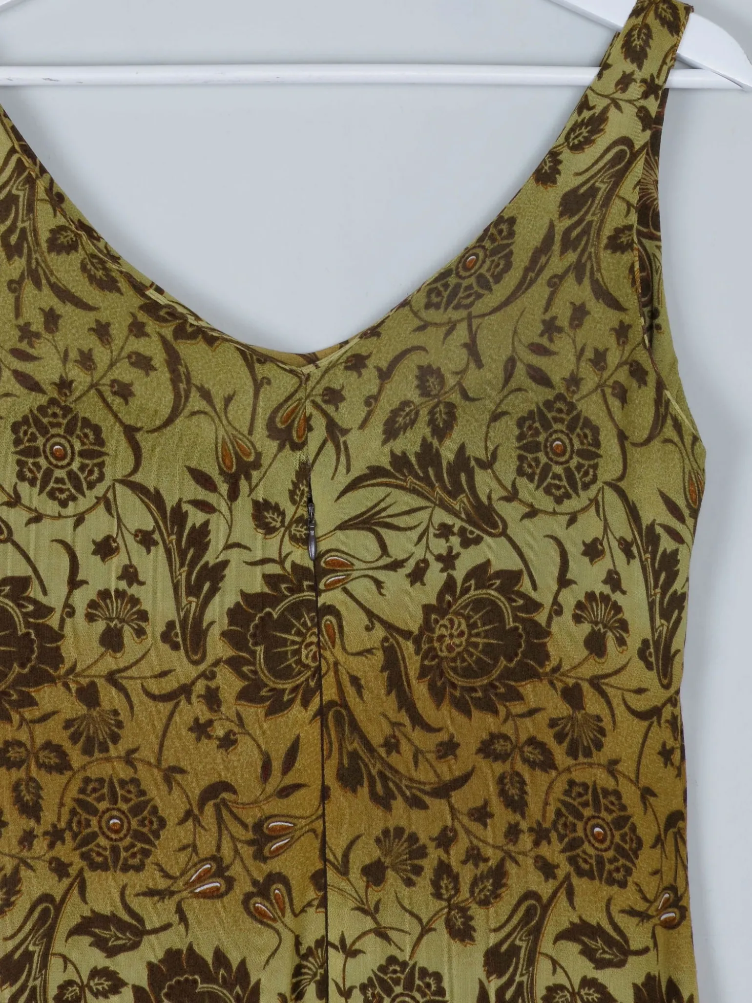 Vintage Green Patterned Long Dress 10