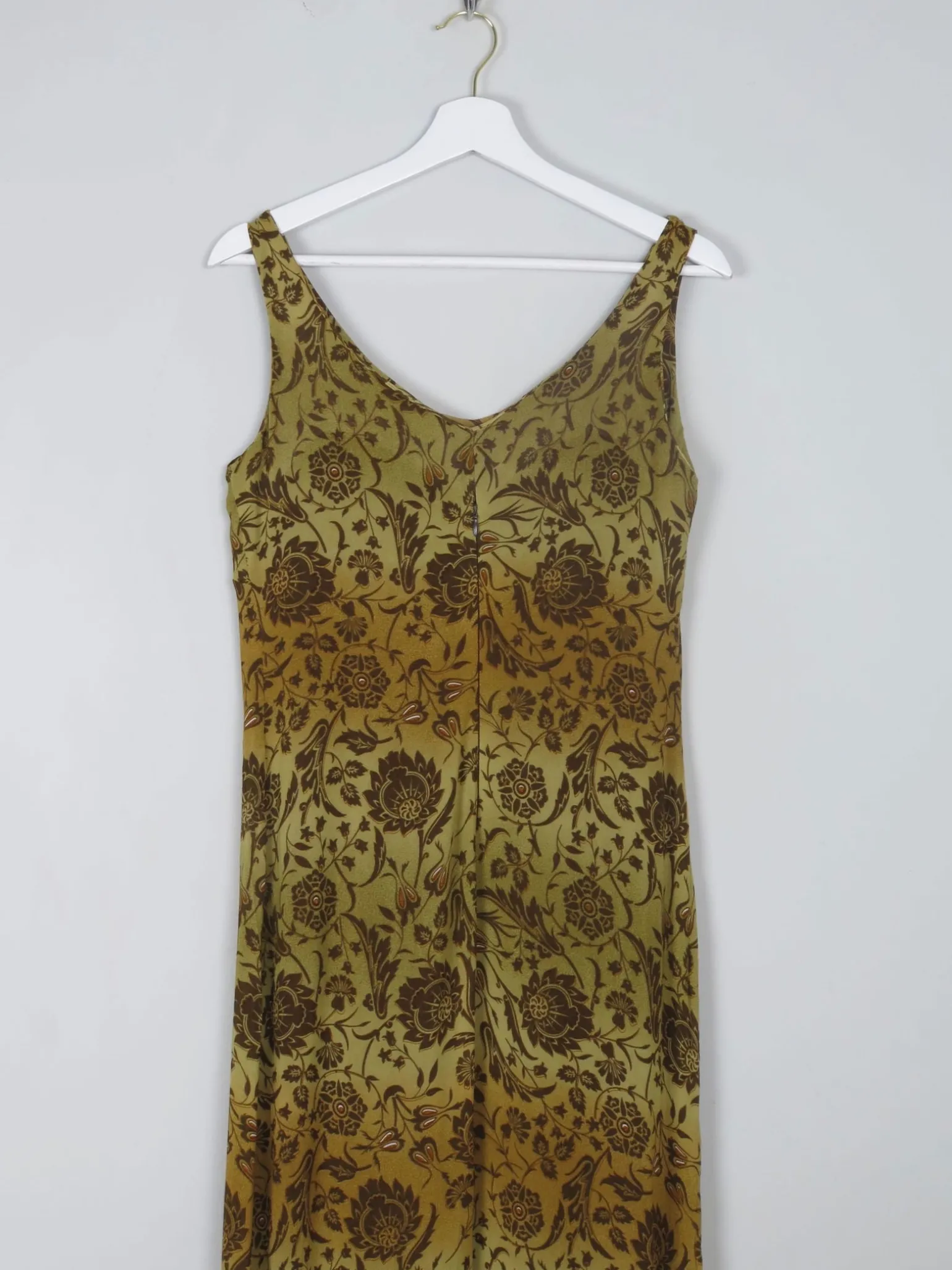 Vintage Green Patterned Long Dress 10