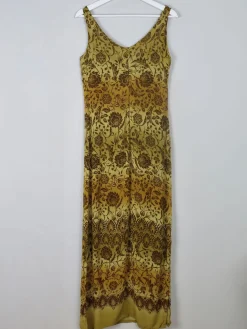 Vintage Green Patterned Long Dress 10