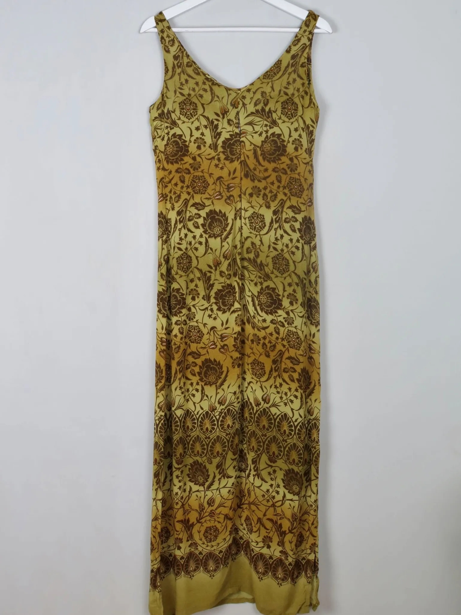 Vintage Green Patterned Long Dress 10