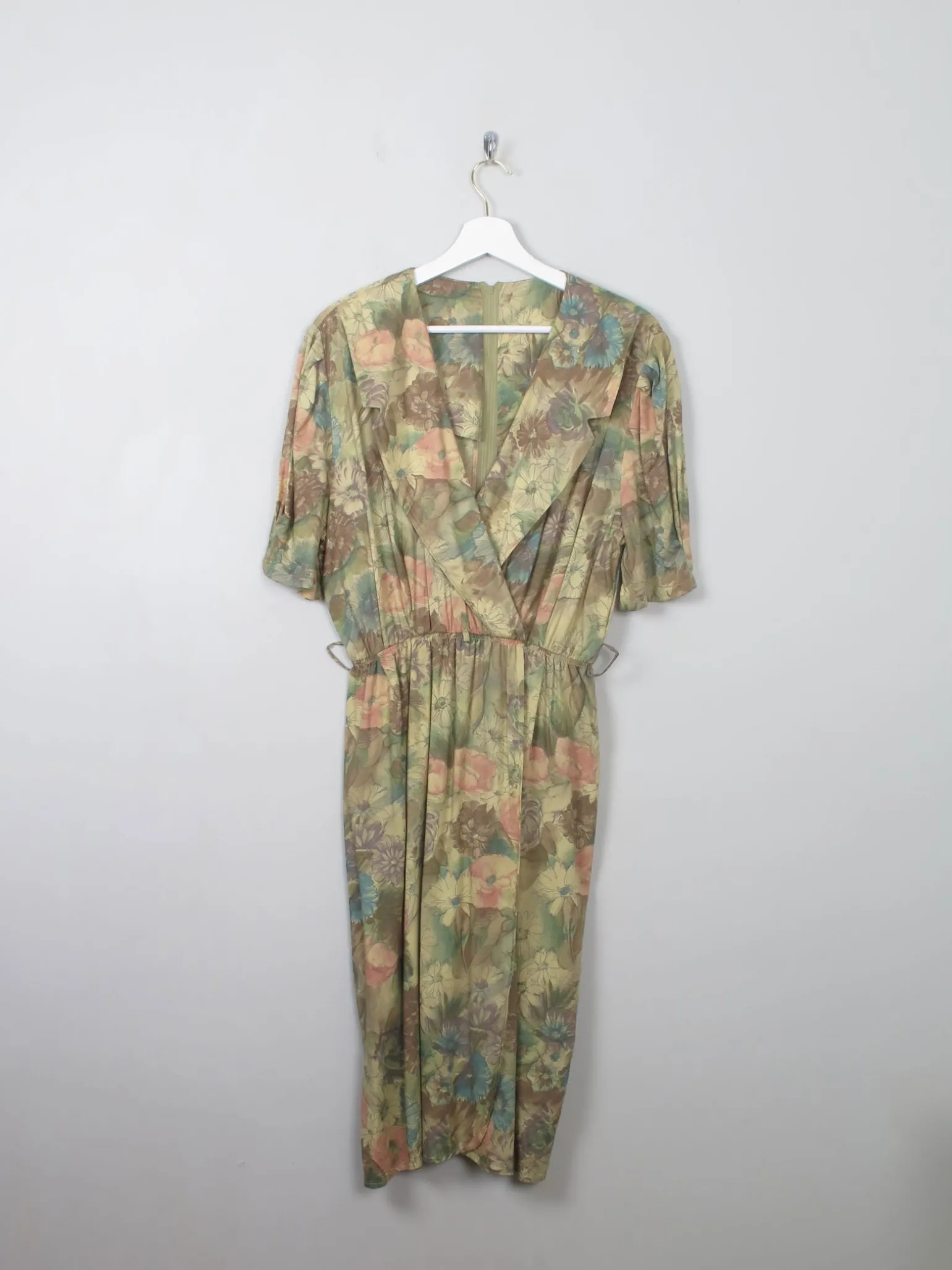 Vintage Green Printed Dress S/M