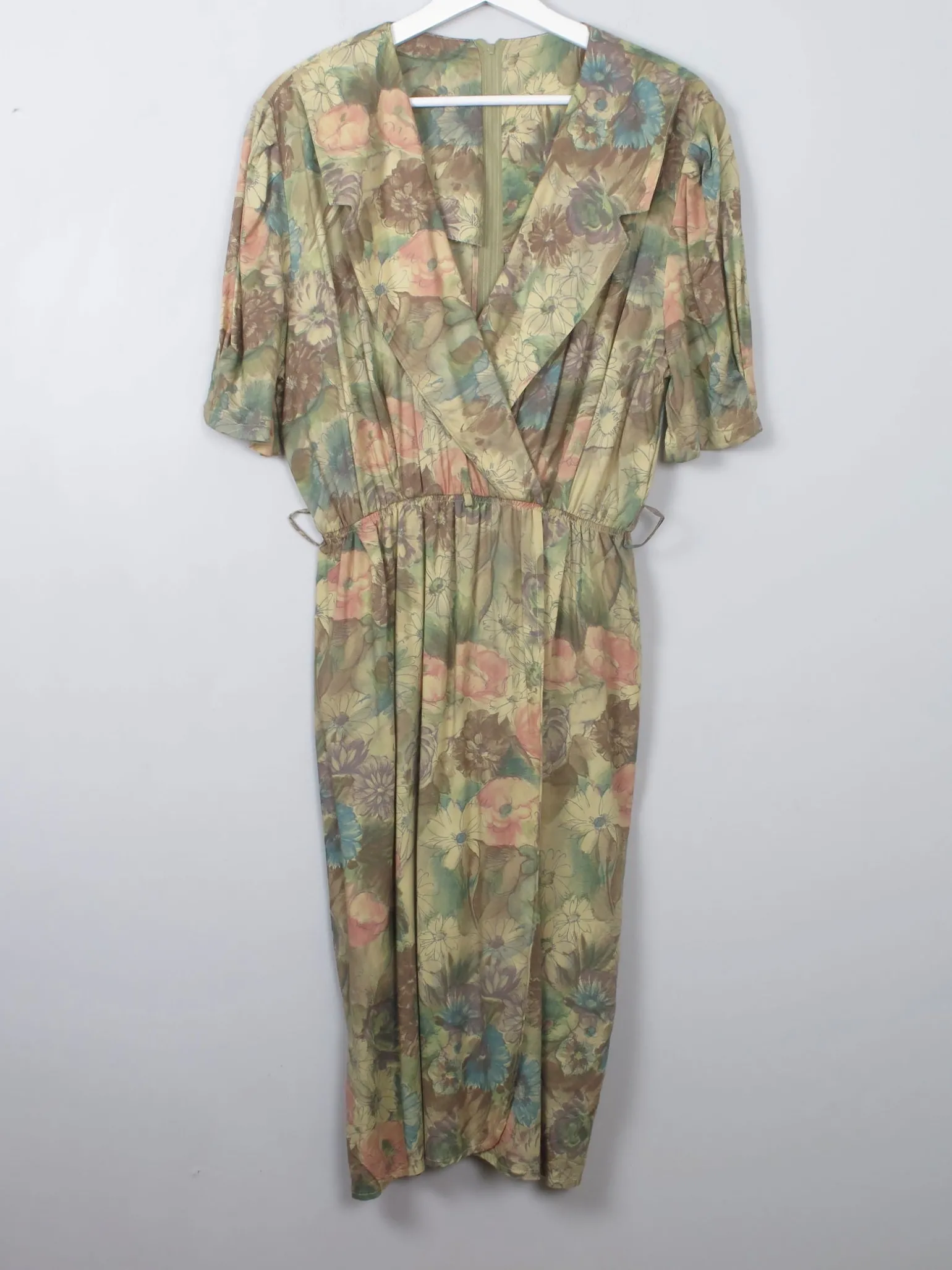 Vintage Green Printed Dress S/M