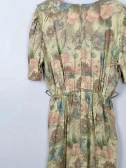 Vintage Green Printed Dress S/M